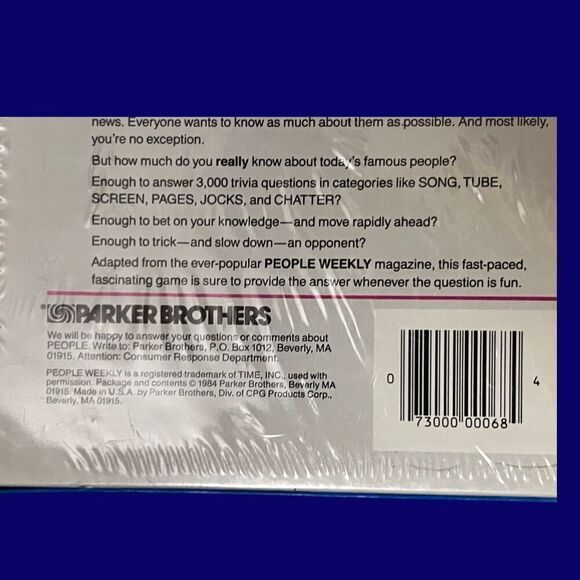 1984 Vintage NIB UNOPENED People Weekly Trivia Board Game  Parker Brothers - Picture 3 of 3